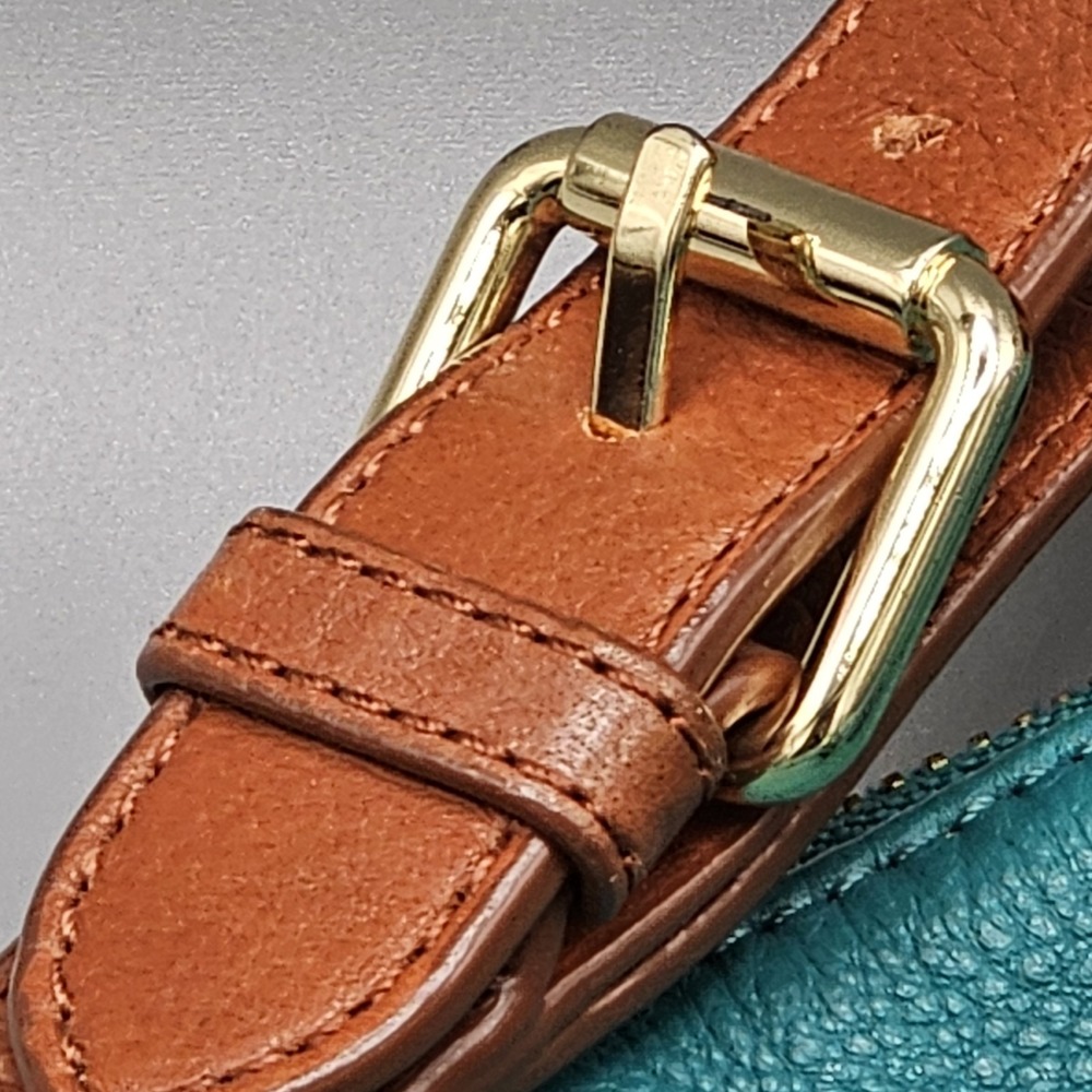 Isaac Mazrahi Bridgehampton Teal Leather Hobo Bag - Picture 4 of 12